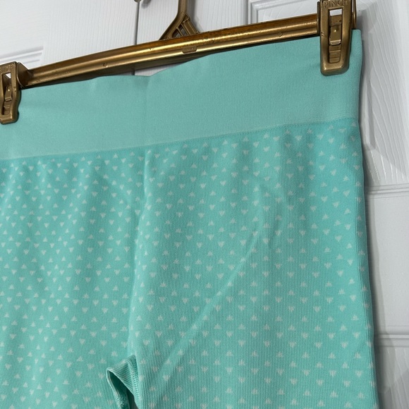 VSX Leggings Tights Workout Pants Triangle Pattern Light Blue Turquoise Large - Picture 2 of 9